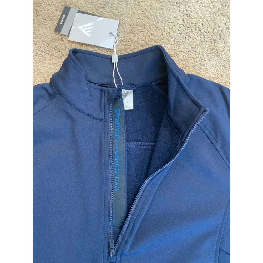 Levelwear Mens Athletic Pullover Large Navy Blue 1/4 Zip Stand Up Collar Outdoor